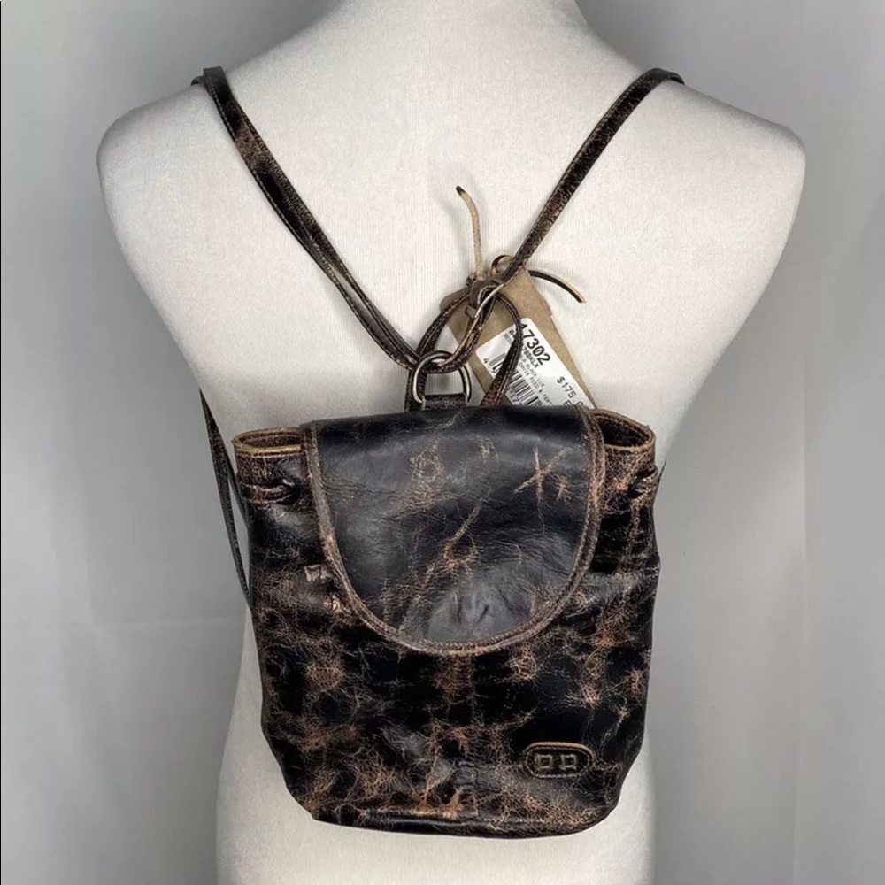 Bed Stu Nala Black Leather Small Backpack Purse